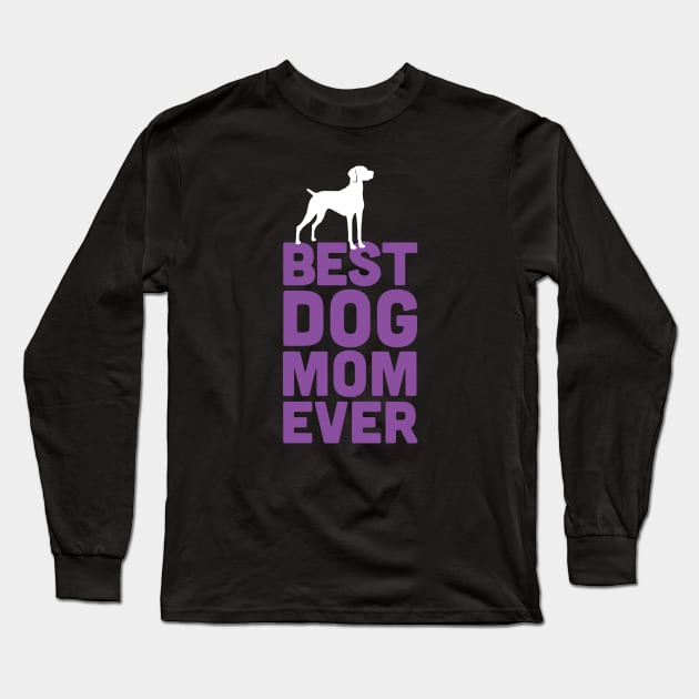 Best Hungarian Vizsla Dog Mom Ever - Purple Dog Lover Gift Long Sleeve T-Shirt by Elsie Bee Designs